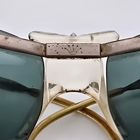 *SOLD* Renauld of France Orama Sixty One Silver Frame Green Lens Wrap Sunglasses - Picture 11 of 16